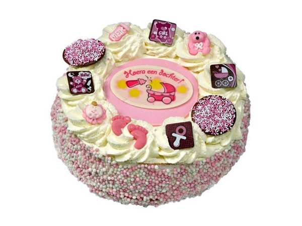 Geboorte taart meisje klein